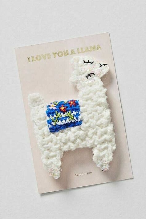 Anthropologie Llama Crocheted Pin