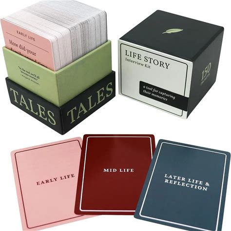 150Pcs Life Story Interview Kit, Family Conversation Cards, Tales Life Story Interview Kit For Family Pictionary Game Night