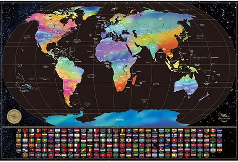 New Custom High Quality Black Scratch Off World Map Travel Poster