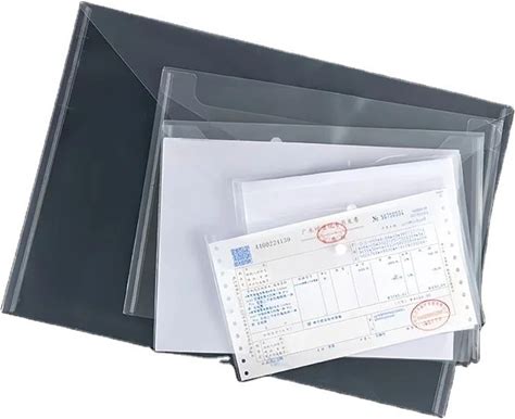 A3 Full Size Plastic Transparent Corporate Report File Folder PP Material Button Envelope