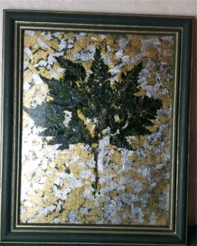 Abstract Tree Wall Art Silver Gold Foil Decorative Artwork Wall