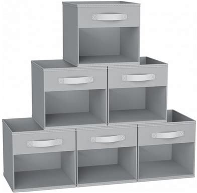 12.2 Inch Storage Cubes, 6 Pack Cube Storage Bins With Window, Fabric