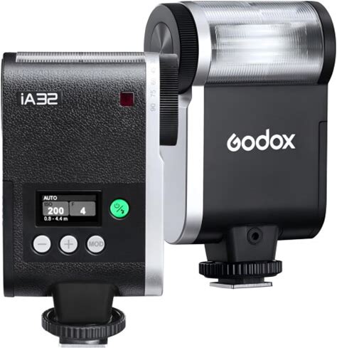 Godox IA32 カメラフラッシュ Mini Flash for Canon Sony Nikon Fuji Olympus Ricoh GR3, GN15, S1/S2調光, サイクル時間は2.5秒で, 8段階パワーレベル(1/128~1/1), 6200K±200K色温度