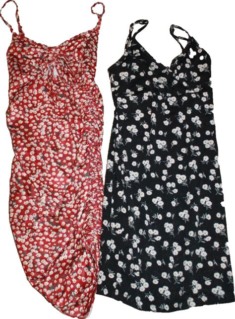 Shein Lot Of 2 Dresses Women's Size Xs Summer Dressred & Black Floral