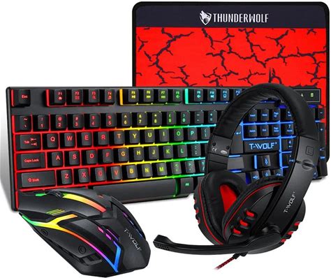 104 Key Mechanical Felling Game Keyboard Kit Gift Box 4 in 1 RGB Backlit Gaming Keyboard Mouse Headset And Mouse Pad Combos
