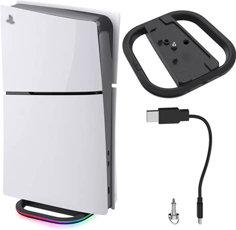 RGB Vertical Stand For PS5 Slim Console Cooling Dock Mount Base Storage Rack Disc Digital Version Game Accessories