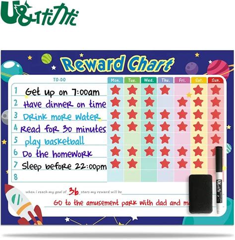 Summer Refreshing Style Children Learning Progress Observation Record Reward Chart