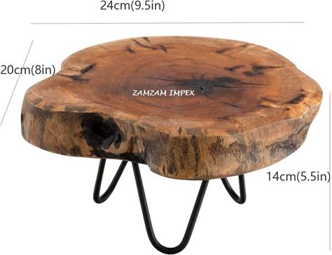 New Arrival Natural Edge Tree Trunk Wooden Stand With Hairpin Legs For Displaying Cakes, Plants, Candles, Decor