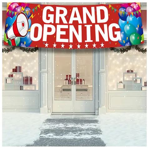 Wholesale 188X23.6 Inch Red Large Outdoor Opening Advertising Background Hanging Banner Sign New Store Flag For Storefront Decor