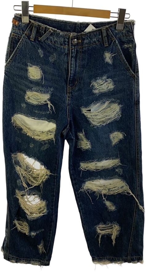 ADER ERROR/23AW/デストロイドワイドデニム/ボトム/S/コットン/IDG/BMADFWJE0102BL