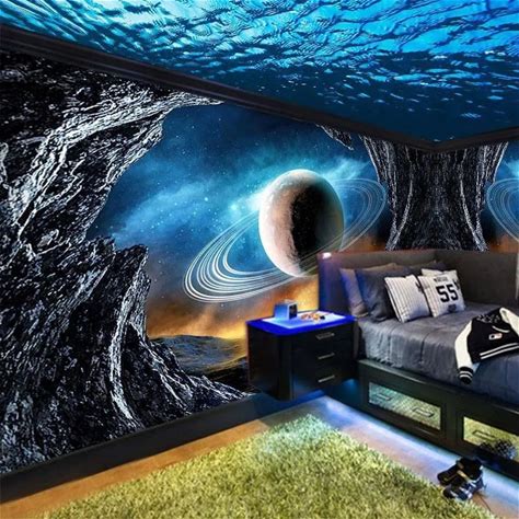 Best Price Silk Wallpaper Door Wallpaper Luxury Galaxy Wallpaper For KTV Applique Murale Papier Peint Autocollants Tableau