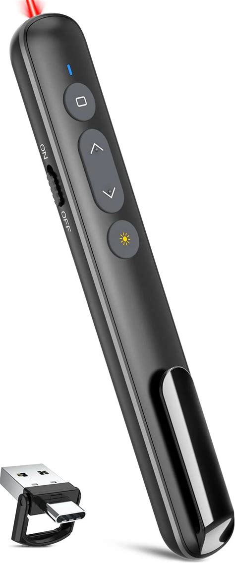 Hyperlink Volume Control Presenter Clicker RF 2.4Ghz USB Powerpoint Clicker Slide Advancer Presentation Remote Usb C Mac Clicker