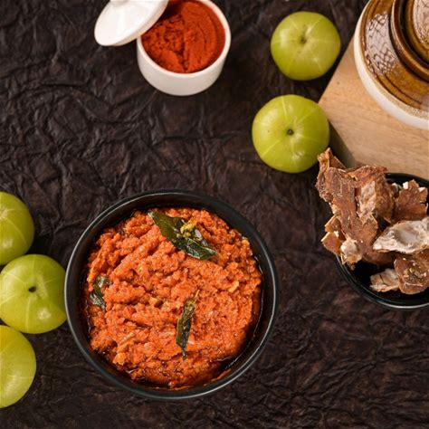 Amoga's Pickles Factory Gooseberry Thokku Pickle Andhra Style - 750 Gm