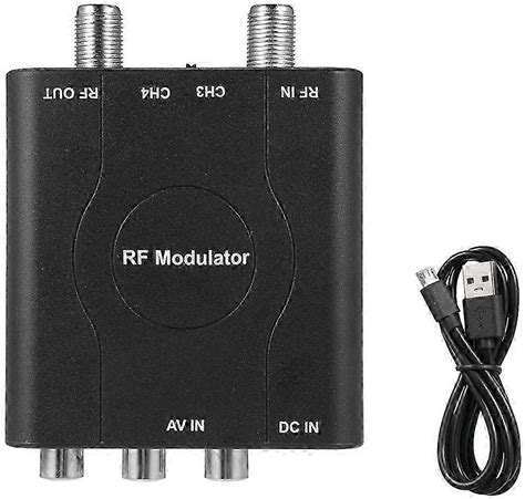 RF Modulator AV To RF Converter M61A AV TO RF CH3/CH4 Channels Video Input Adapter For VHF Demodulator Converter Black