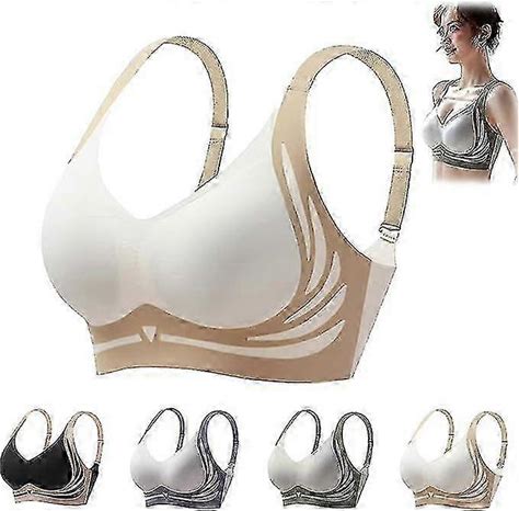 2025 Super Gather Bra, Wireless Push-Up Bra Lifting Anti-Sagging Wireless Push Up Bra, Lift Bra Women Lingerie Everyday Sports Bras-Good 1Pcs Whitw...