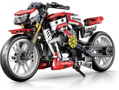 PANDAS 467PCS Moc STEM Racing Motorcycle Building Block Set New DIY Educational Toy For Kids Construction Gift Toy