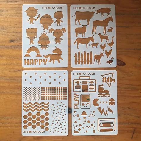 Customized Pattern Art Painting Template Number Reusable Stencil Kids Drawing Tools