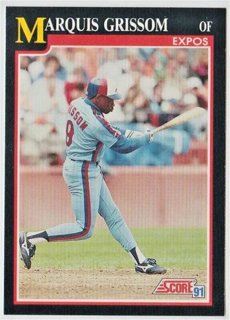 1991 Score 234 Marquis Grissom Outfield Montreal Expos 送料無料