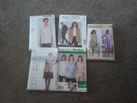 Lot Of 5 Sewing Patterns Simplicity Mccall Butterick