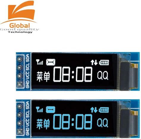 0.91 インチ OLED モジュール 0.91 インチ ホワイト/ブルー 128X32 OLED LCD LED ディスプレイ モジュール IIC 通信 Ardunio 用