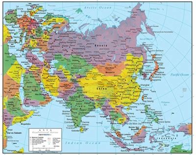Asia Wall Map Geopolitical Edition By Swiftmaps (24X30 Laminated)
