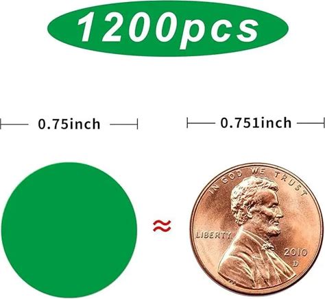 1200 Pieces 0.75 Inch Green Color Coding Garage Sale Stickers Easy-To-Write Blank Yard Sale Price Labels Permanent Adhesive Dots