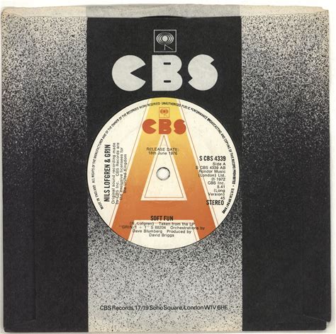 Grin Soft Fun UK Promo 7" Vinyl Single Record SCBD4339 CBS 1976