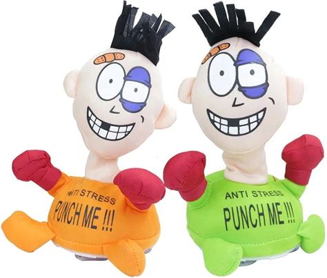Venting Stress Desktop Punching Bag Punch Me Toy Anti-Stress Plush Screaming Doll Electric Plush Toy Decompression Boxing Doll