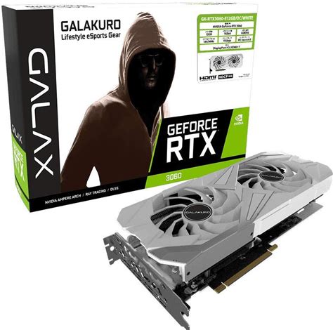 玄人志向 NVIDIA GeForce RTX3060 搭載 グラフィックボード GDDR6 12GB GALAKURO GAMINGシリーズ GK-RTX3060-E12GB/OC/WHITE