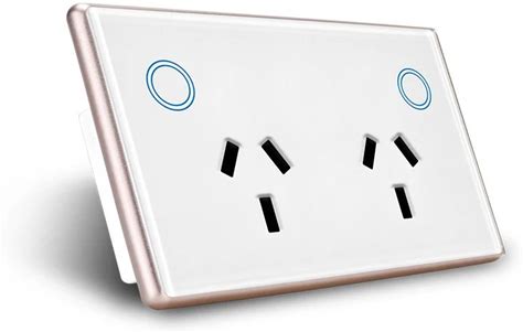 AU Standard SAA Metal Frame Smart Double Power Point 13A Wall Socket Alexa Voice Control Smart Double GPO With Energy Monitor