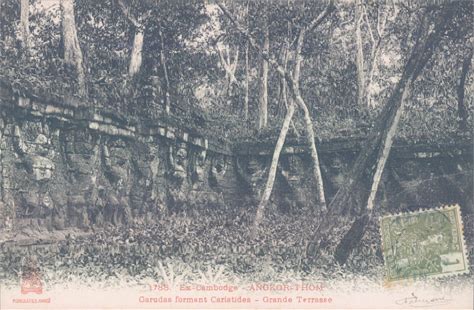 Indochina Cambodia Angkorvat グレートテラス 1910S Pc