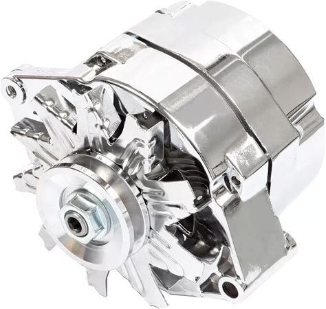 New 12V 100A Alternator 7127-SE105C 240-204-3DC 1-2400-11DR-2 Chrome Street Rod For GM 305 350 BBC SBC 1-Wire
