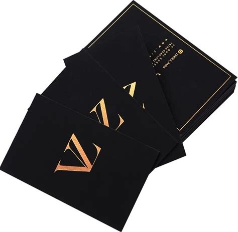 Black Paper Visiting Business Card Gold Custom Luxury Offset Printing Custom Foil Printing Art Paper
