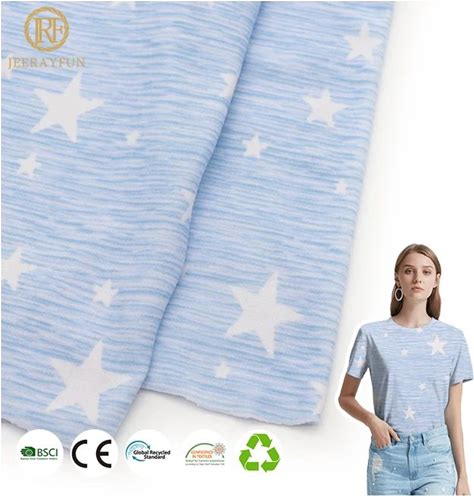 Fashion Printed 95 Polyester 5 Spandex Knitted Star Pattern Printing Fabric For Tracksuit Garment