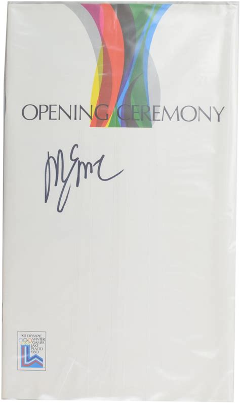 Mike Eruzione Autographed Miracle On Ice 1980 Lake Placid Olympics Opening Ceremony Program
