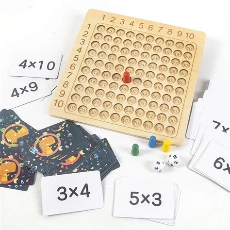 Montessori Math Multiplication Board Game Wooden Division Addition Counting Blocks Preschool Learning Educational Toy For Kids
