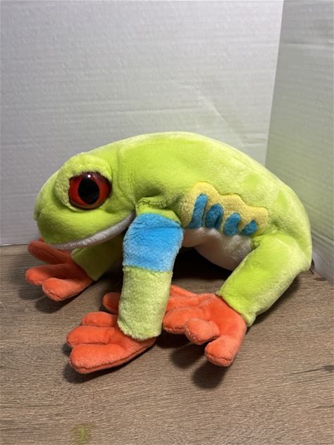 Wild Republic Red Eyed Tree Frog Plush Stuffed Animal 12” Realistic