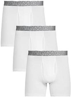 Under Armour Performance Cotton 6Inch 3Pack Boxers - White Regular XL Male