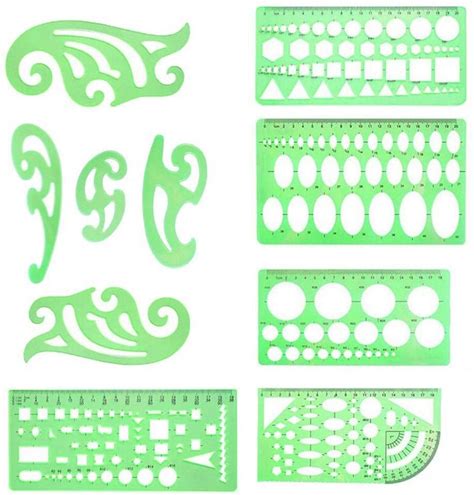 Geometric Drawings Templates Draft Rulers Curve Drawing Ruler For Drawing Engineering Drafting Building School Office