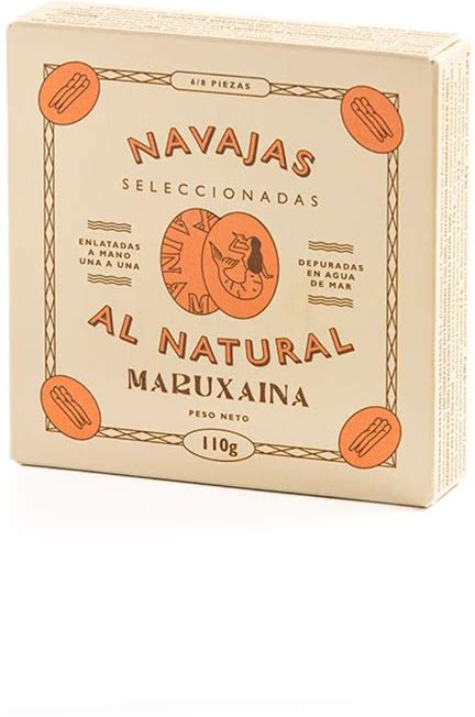 Maruxaina. Razor Clams In Brine. 68 Pieces. 110G 3.88Oz