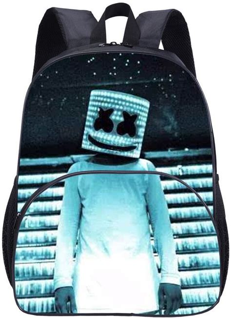 (Blackblue)Dj Marshmello Kids Backpacks Students School Bag Travel Bag Laptop Knapsacks Bag