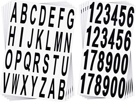10 Vellen Brievenbus Letter Nummer Stickers Zwarte Vinyl Alfabet Nummer Stickers Voor Huis Appartement Adres Raam Deur Auto Vrachtwagen