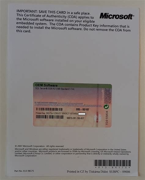 Microsoft Sql Server 2008 R2 Standard Edition Inkl. 5 Clients - Emb