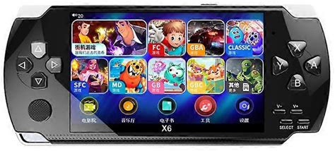 X6 Handheld Game Player 4.0 Inch LCD Display Double-Rocker 1500 Classic Game Retro Black