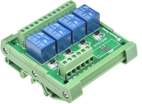 4 Channels Relay Module DIN Rail Mount SRD-05VDC-SL-C SRD-12VDC-SL-C SRD-24VDC-SL-C 10A 5V 12V 24V