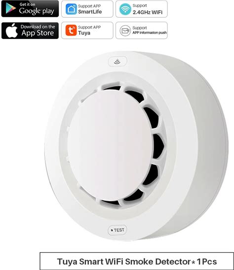 Tuya Wifi Rookmelder Fire Alarm Sensor Smart Home Security Systeem Brandweerlieden Werkt Met Smart Leven App Informatie Push