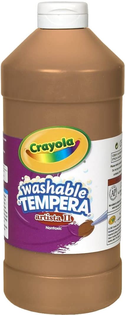Crayola Washable Tempera Paint For Kids Brown Paint Classroom Supplies Non Toxic 32 Oz Squeeze Bottle