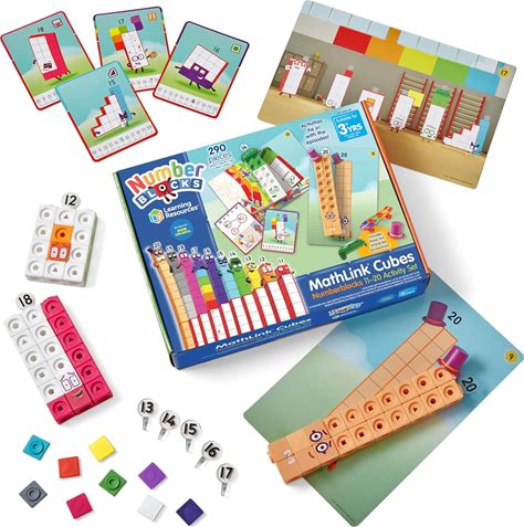 Learning Resources Mathlink Plug-In Cube Number Blocks 11-20 Activity Set Children From 3 Years Math Learning Toy With Accessories And 30 Activities
