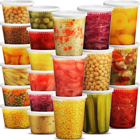 Joyserve Airtight Storage Jars With Lids - 48 Sets Of 54 Lids 24 Storage Jars With 32 Oz And 24 With 16 Oz Capacities Food Storage Containers With