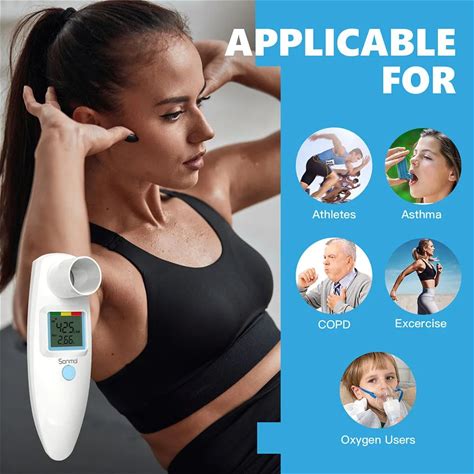 Peak Flow Meter Spirometer For Home Use - Adult & Kids Asthma COPD Lung Capacity Monitor With RPM